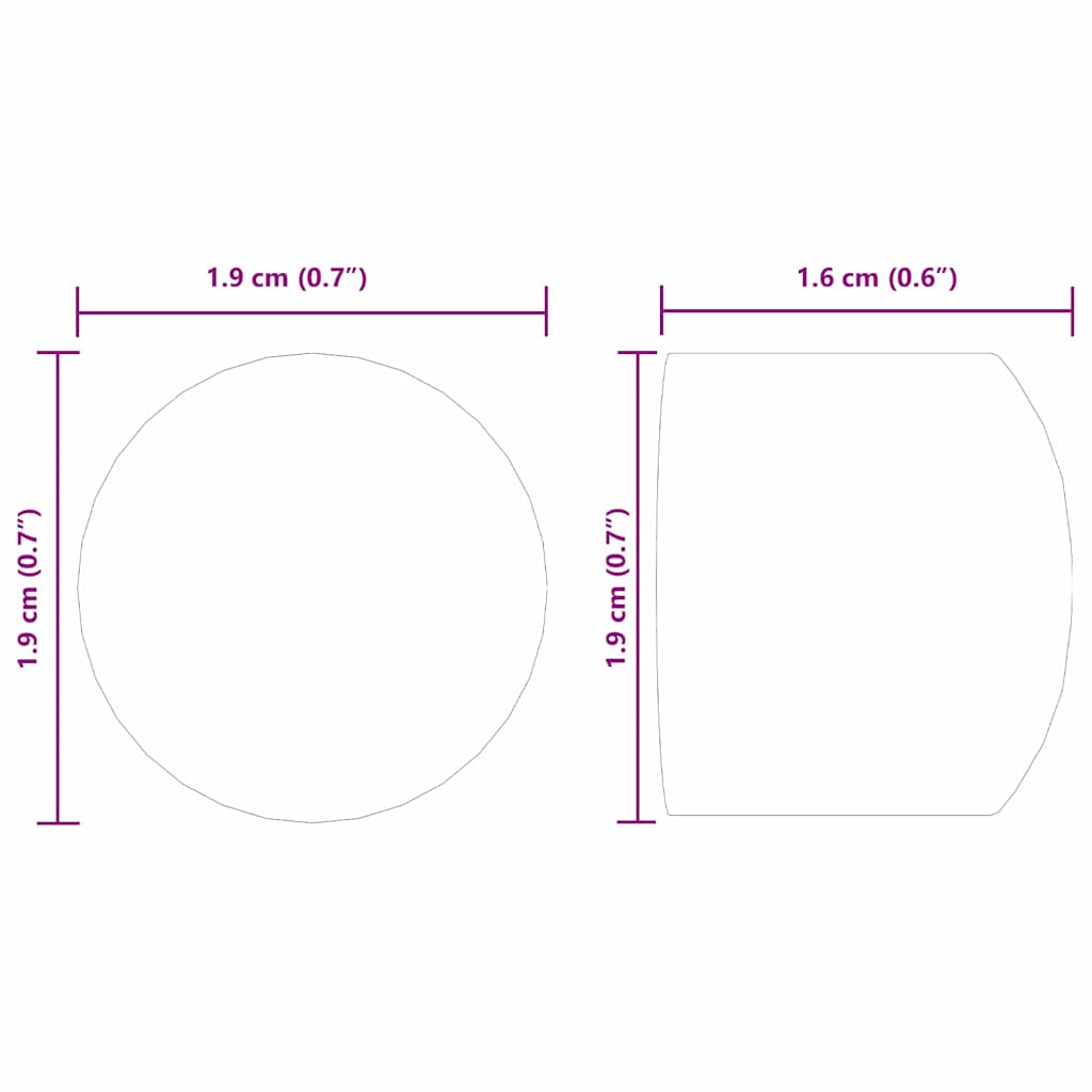vidaXL Tafelvoetbal Tafelkappen 10 pcs Zwart 1,9 x 1,9 x 1,6 cm PP