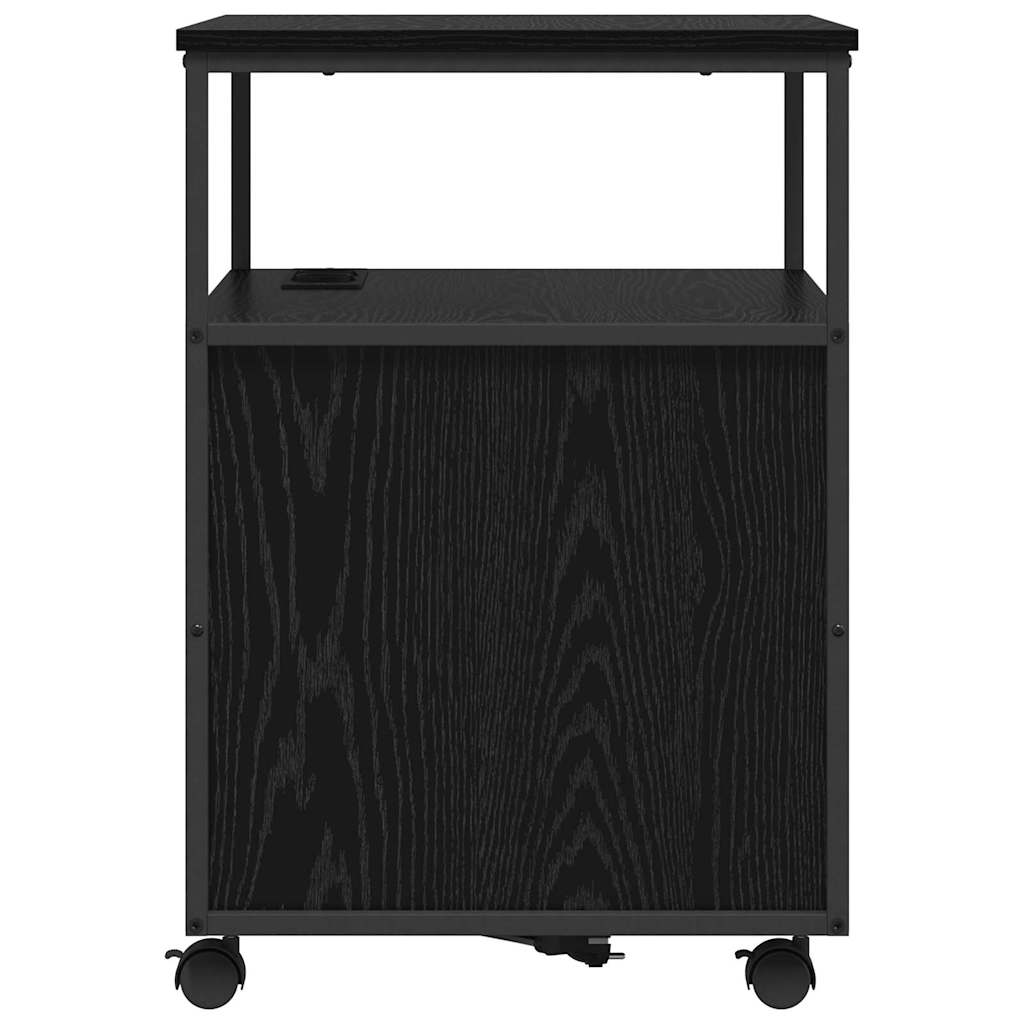 vidaXL Kast met Oplaadstation Zwart Eiken 61 x 46 x 67 cm Bewerkt hout