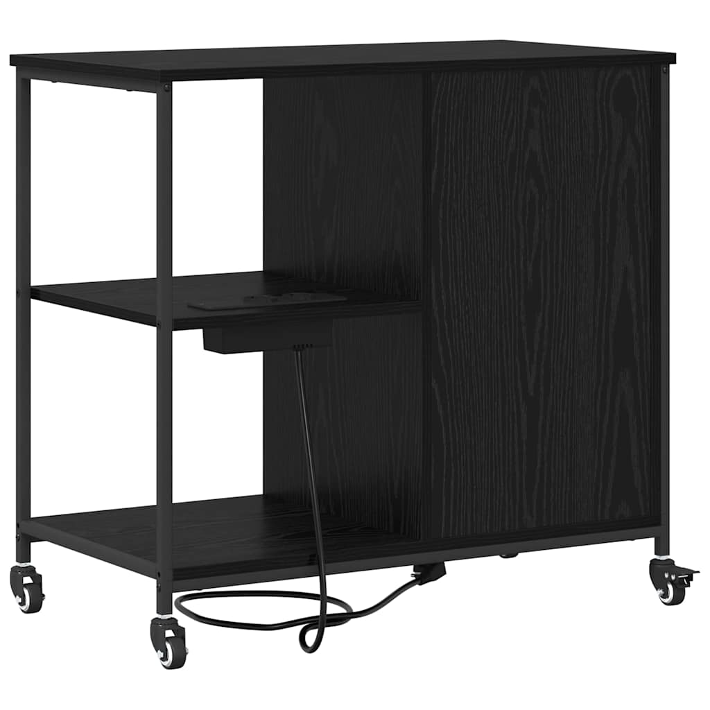 vidaXL Kast met Oplaadstation Zwart Eiken 76 x 41 x 72 cm Bewerkt hout