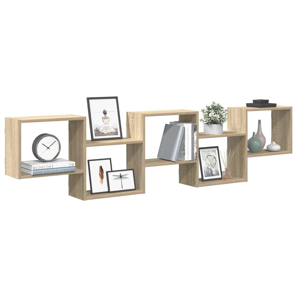 vidaXL Wall Shelf Cube 5 Compartments Engineered Wood White