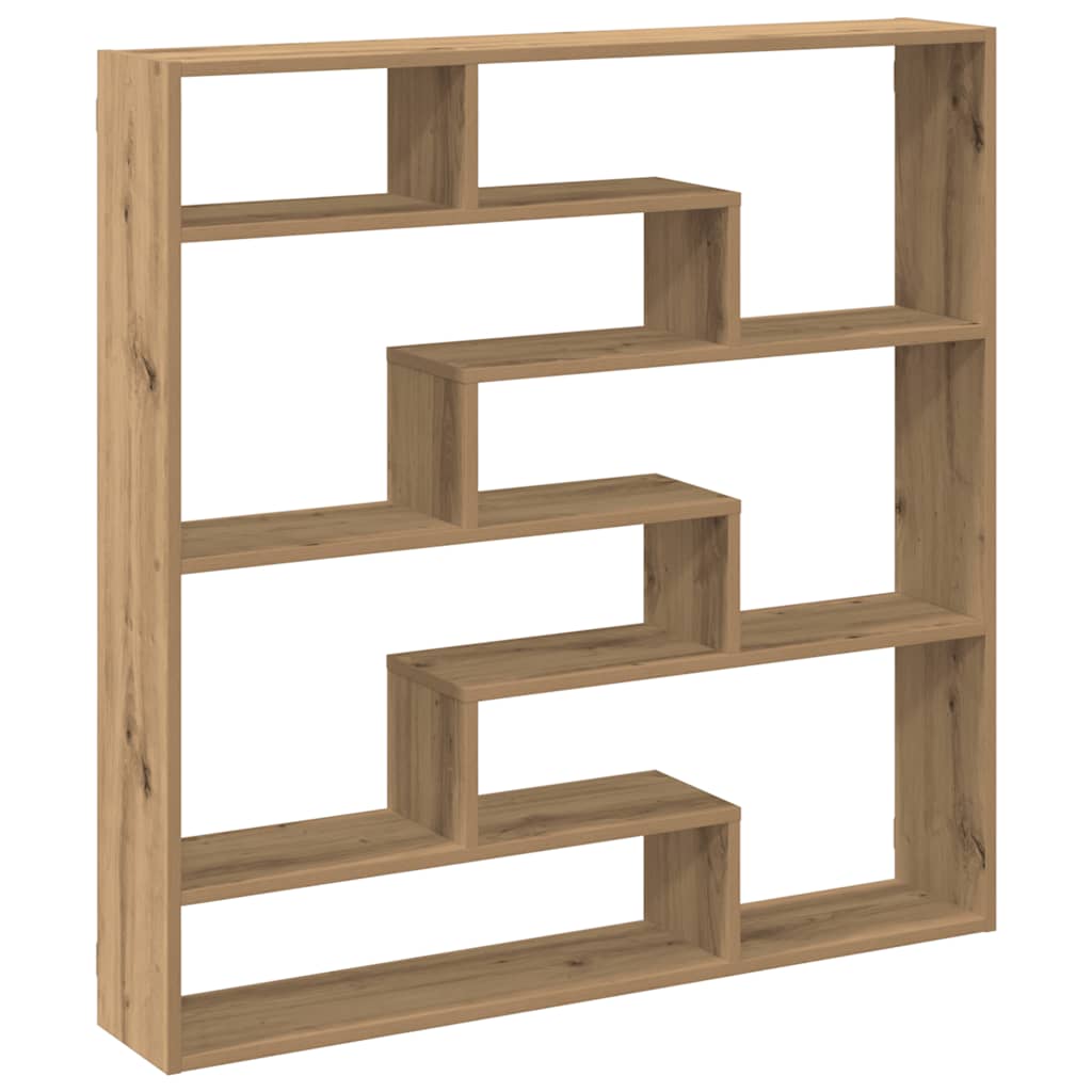vidaXL Wandschap kubus 7 vakken bewerkt hout zwart