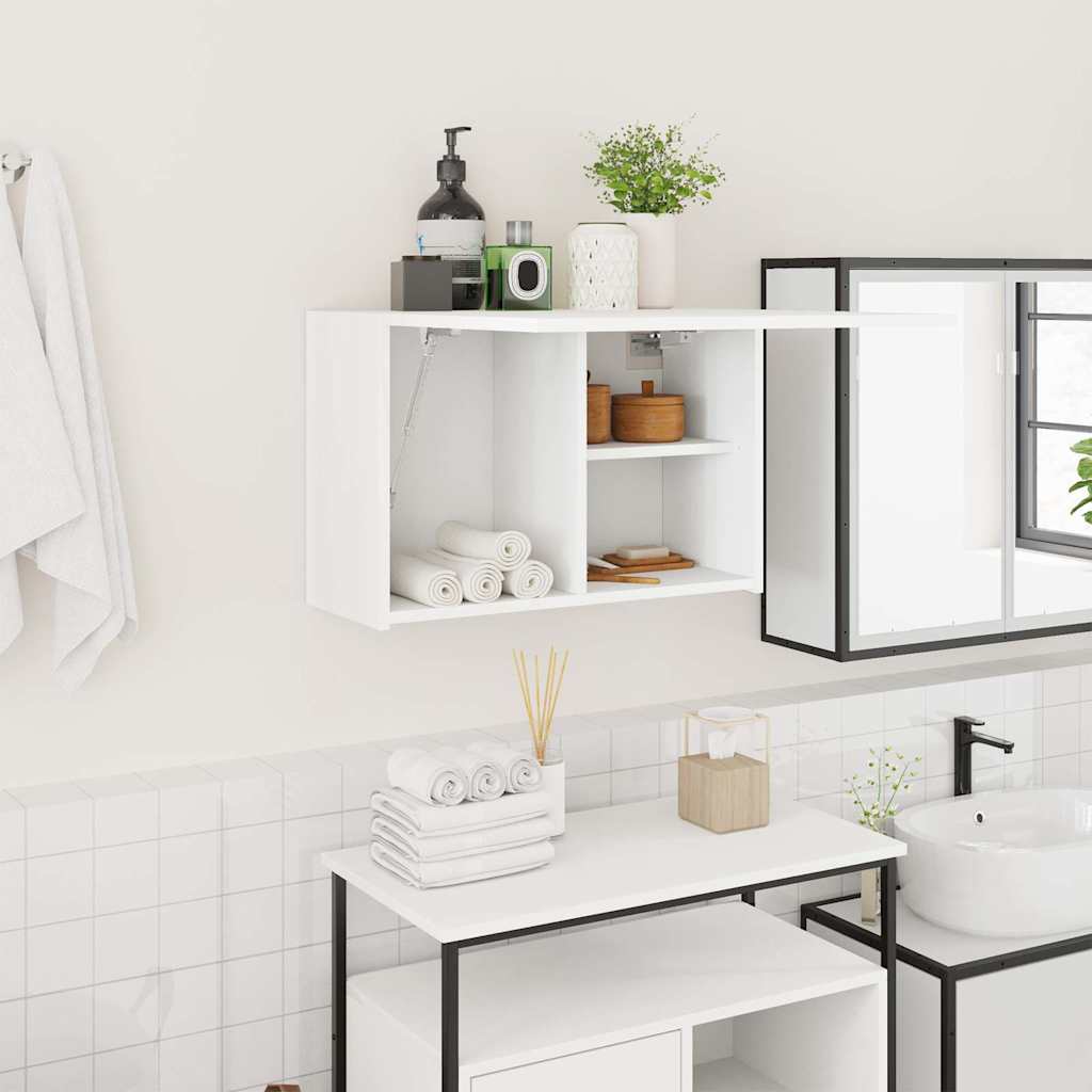 vidaXL Bathroom Wall Cabinet 60x25x30 cm Engineered Wood White
