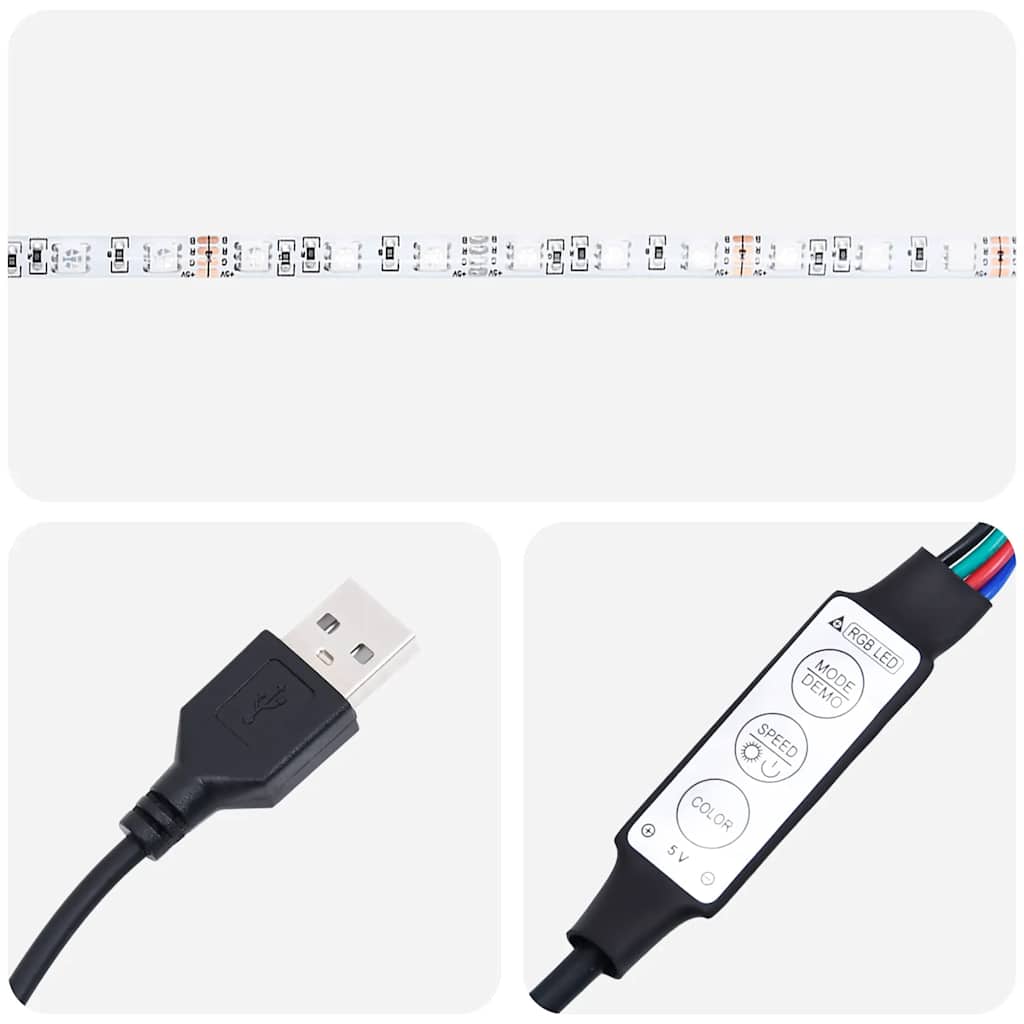 vidaXL Nachtkastje met LED-verlichting wandgemonteerd wit