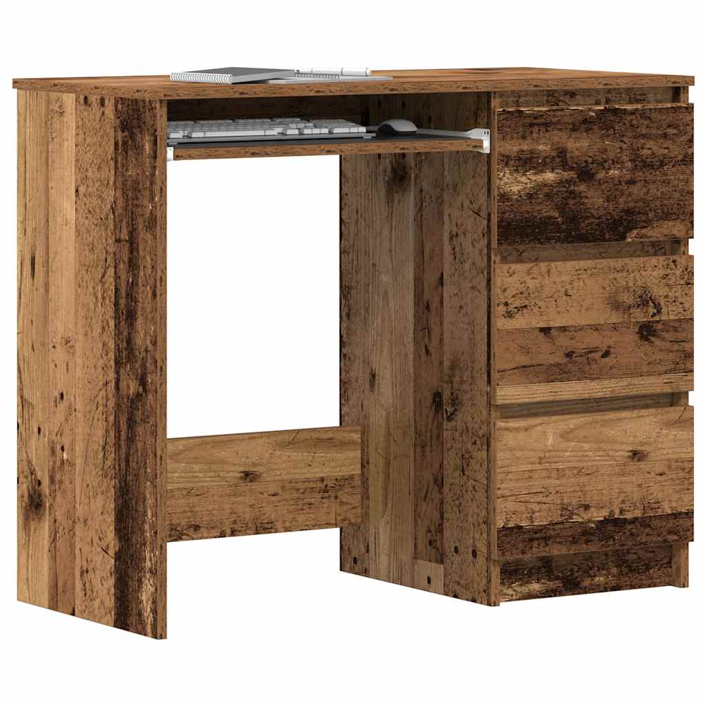 vidaXL Bureau 90x45x76 cm bewerkt hout wit