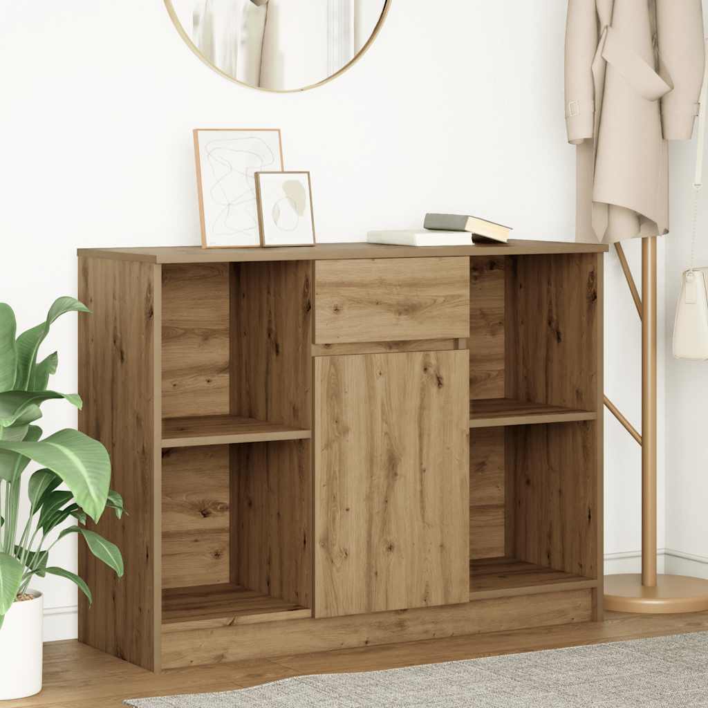 vidaXL Dressoir met lade 101x35x76 cm spaanplaat wit