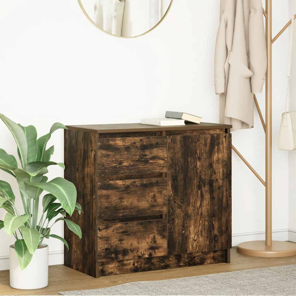 vidaXL Dressoir met lade 71x35x65 cm spaanplaat wit