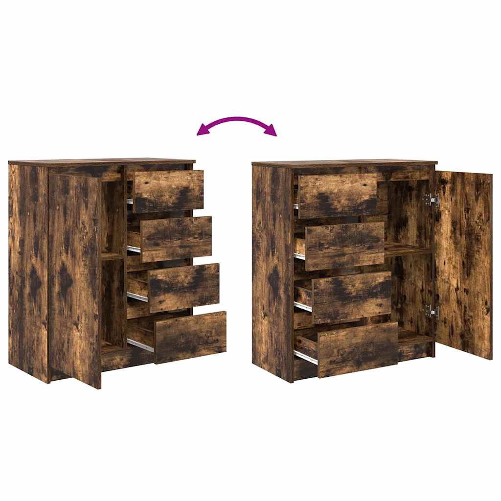vidaXL Dressoir met lades 71x35x84 cm spaanplaat wit