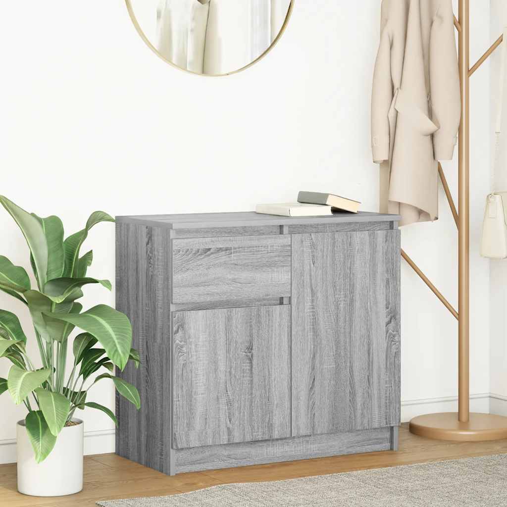 vidaXL Dressoir met lade 71x35x65 cm spaanplaat wit