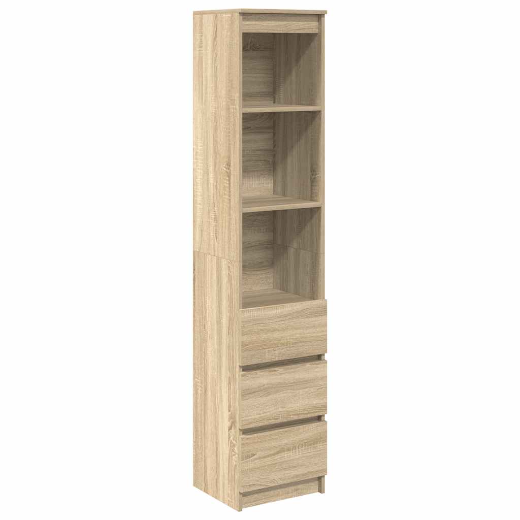 vidaXL Hoge kast 37,5x35x180 cm spaanplaat wit