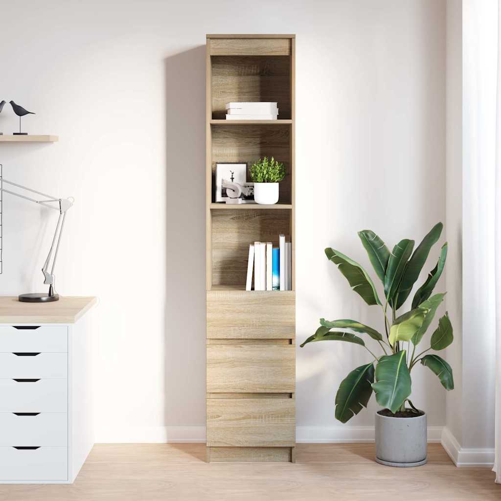 vidaXL Hoge kast 37,5x35x180 cm spaanplaat wit