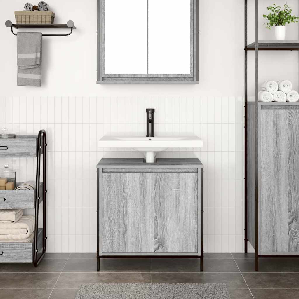 vidaXL Badkamerkast wastafelmeubel 60x34,5x60 cm zwart