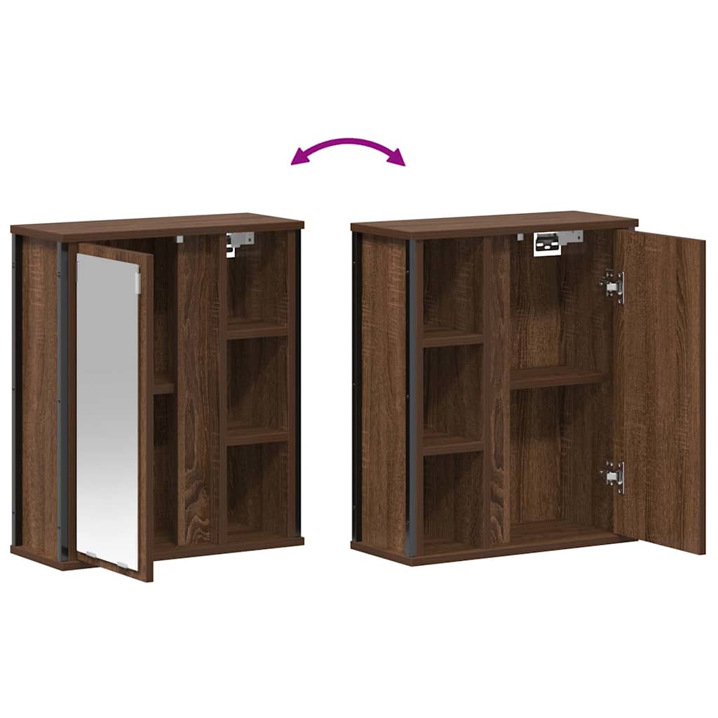vidaXL Badkamerwandkast met spiegel 50x21x60 cm eikenkleurig
