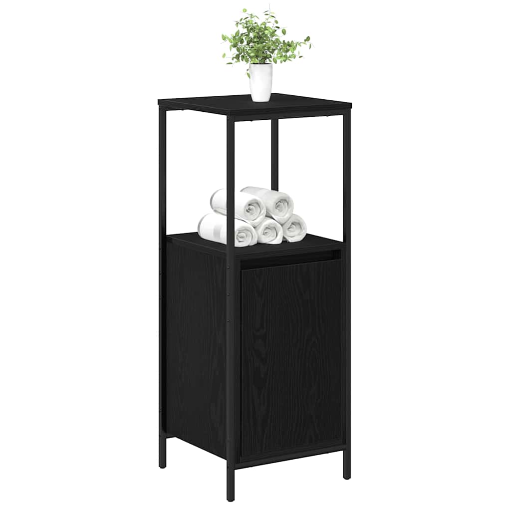 vidaXL Badkamermeubel met planken 36x35x95 cm zwart eikenkleurig