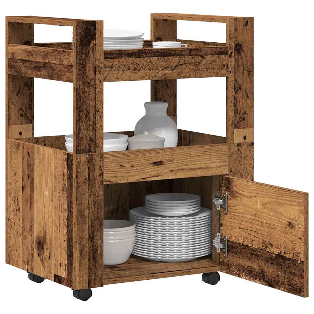 vidaXL Keukentrolley 60x45x80 cm bewerkt hout wit
