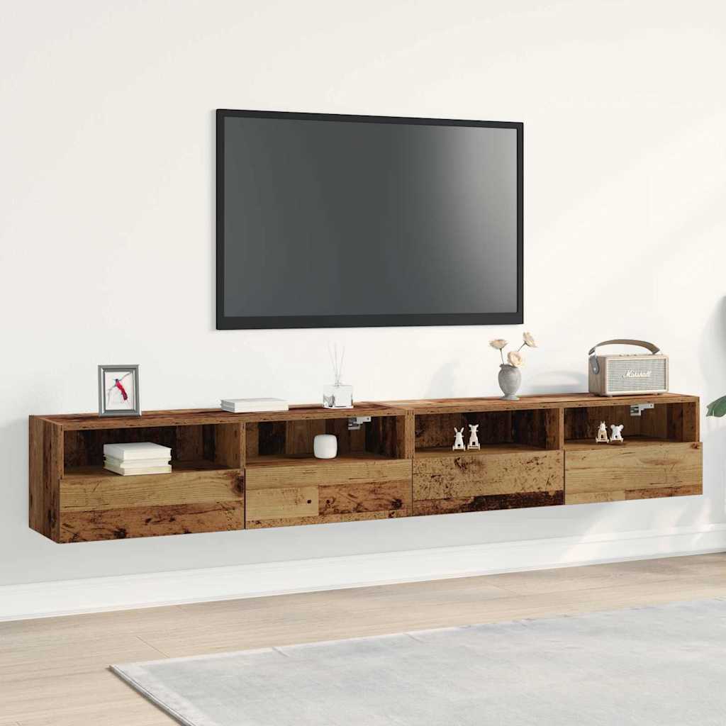 vidaXL Tv-wandmeubels 2 st 40x30x30 cm bewerkt hout wit