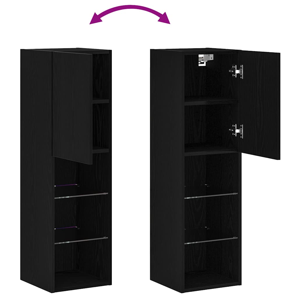 vidaXL TV Cabinets 2 pcs with LED lighting 30.5x30x60 cm white