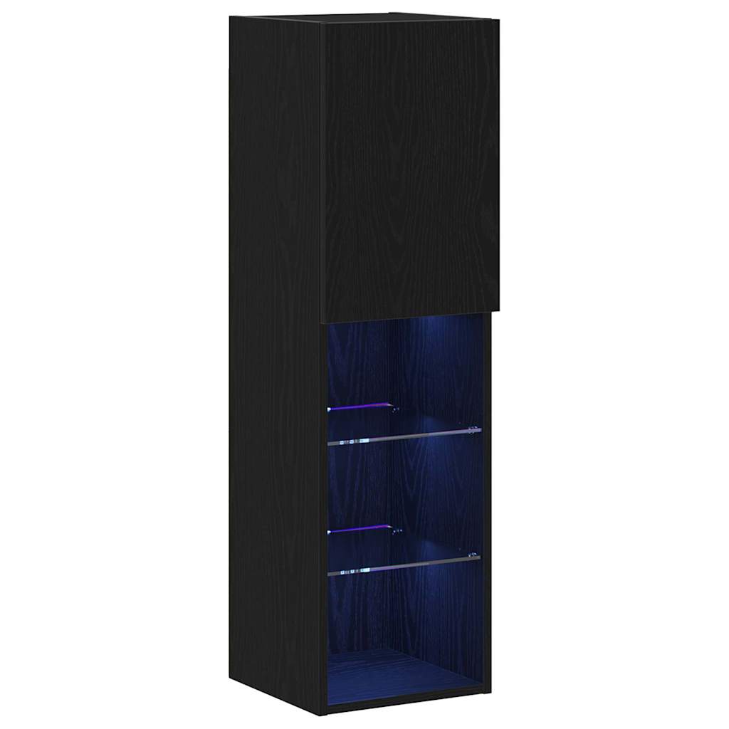 vidaXL TV Cabinets 2 pcs with LED lighting 30.5x30x60 cm white