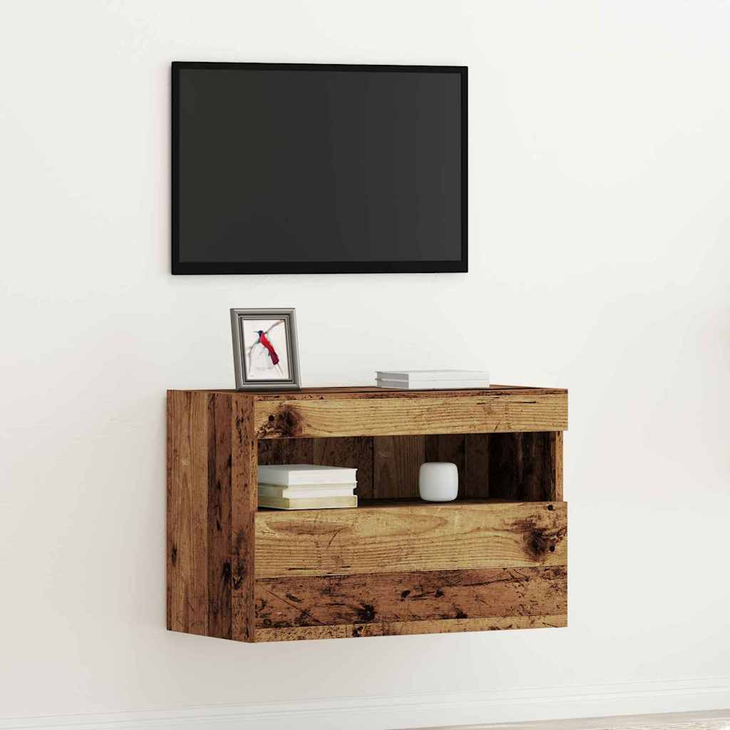 vidaXL Tv-wandmeubel met LED-verlichting 40x30x40 cm bruin eikenkleur