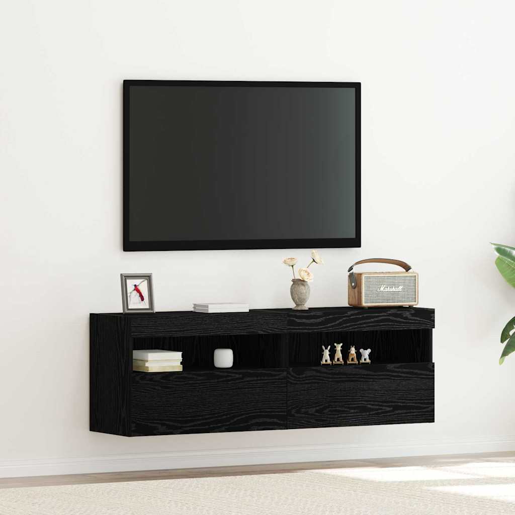vidaXL Tv-wandmeubel met LED-verlichting 40x30x40 cm bruin eikenkleur