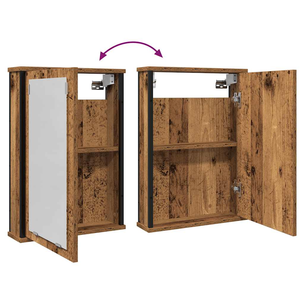 vidaXL Badkamerspiegelkast 42x12x60 cm bewerkt hout zwart