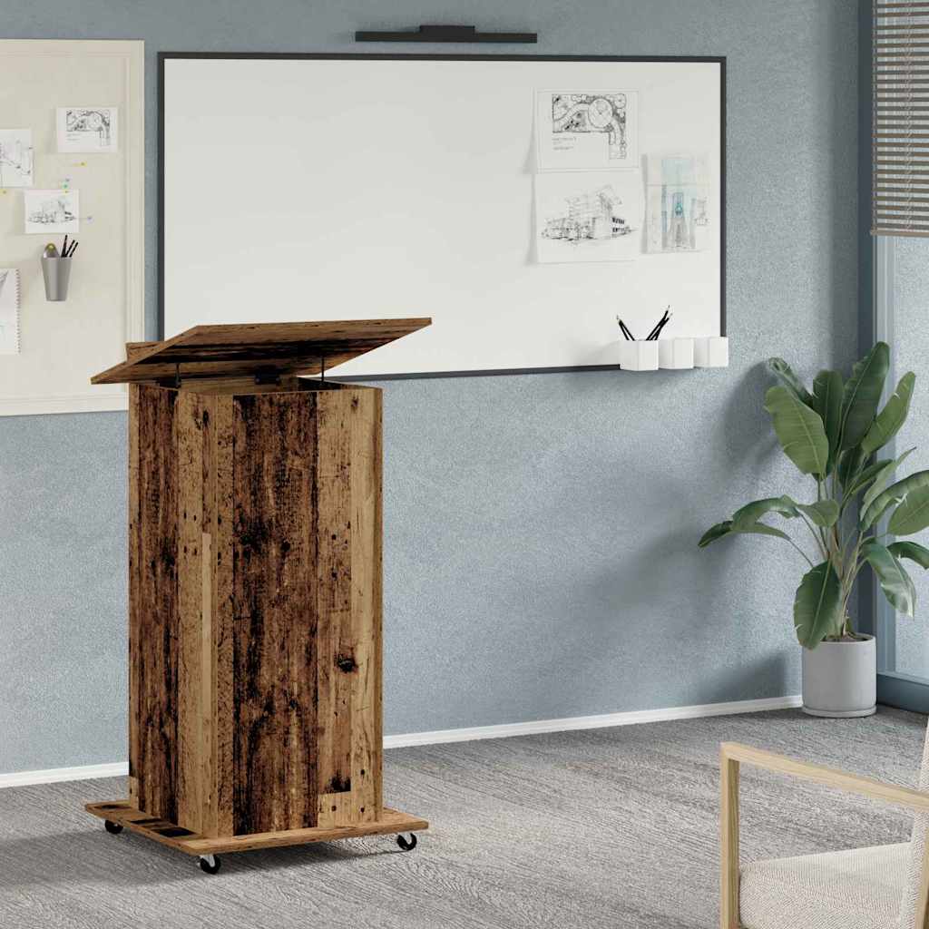 vidaXL Drafting Table with Wheels and Drawer 55x55x107 cm Engineered Wood White