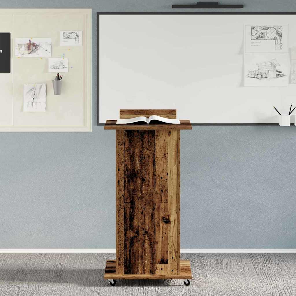 vidaXL Drafting Table with Wheels and Drawer 55x55x107 cm Engineered Wood White