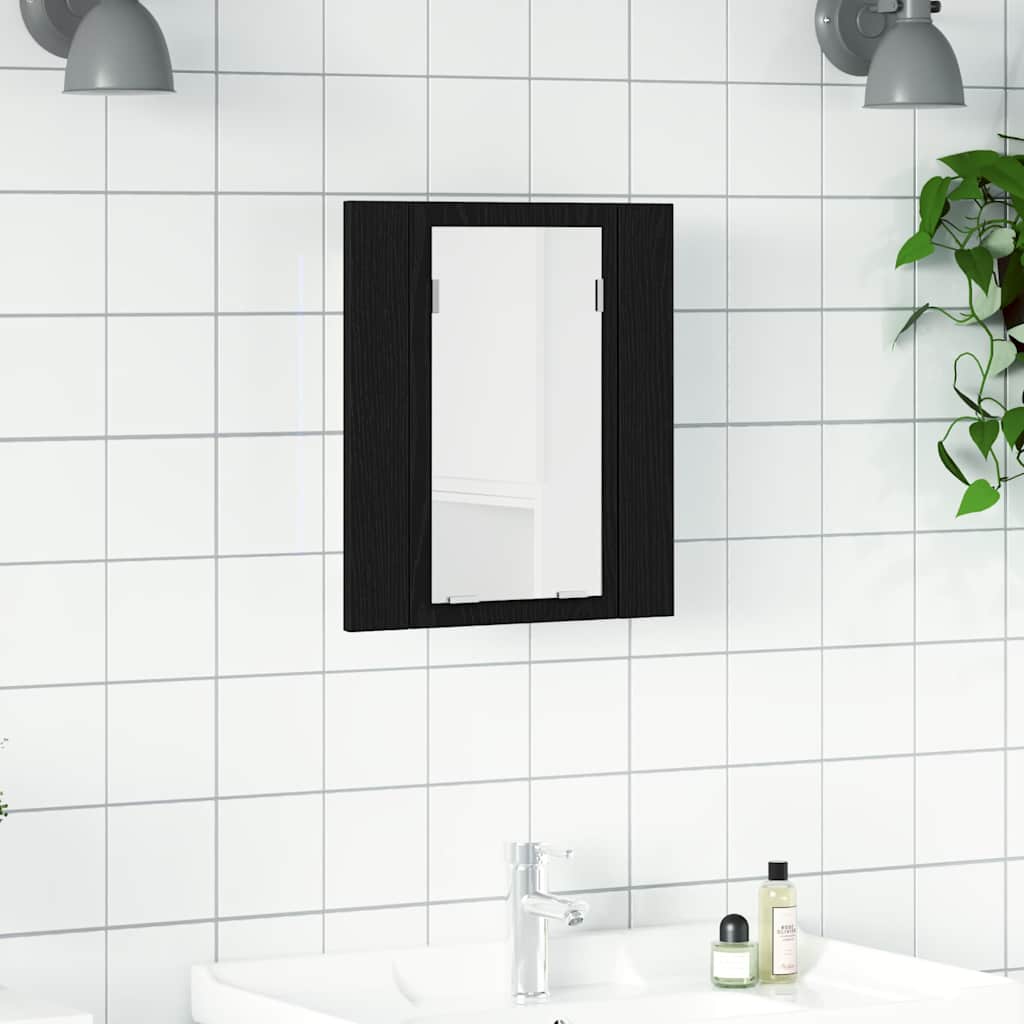 vidaXL Badkamerkast met spiegel en LED 40x12x45 cm acryl wit