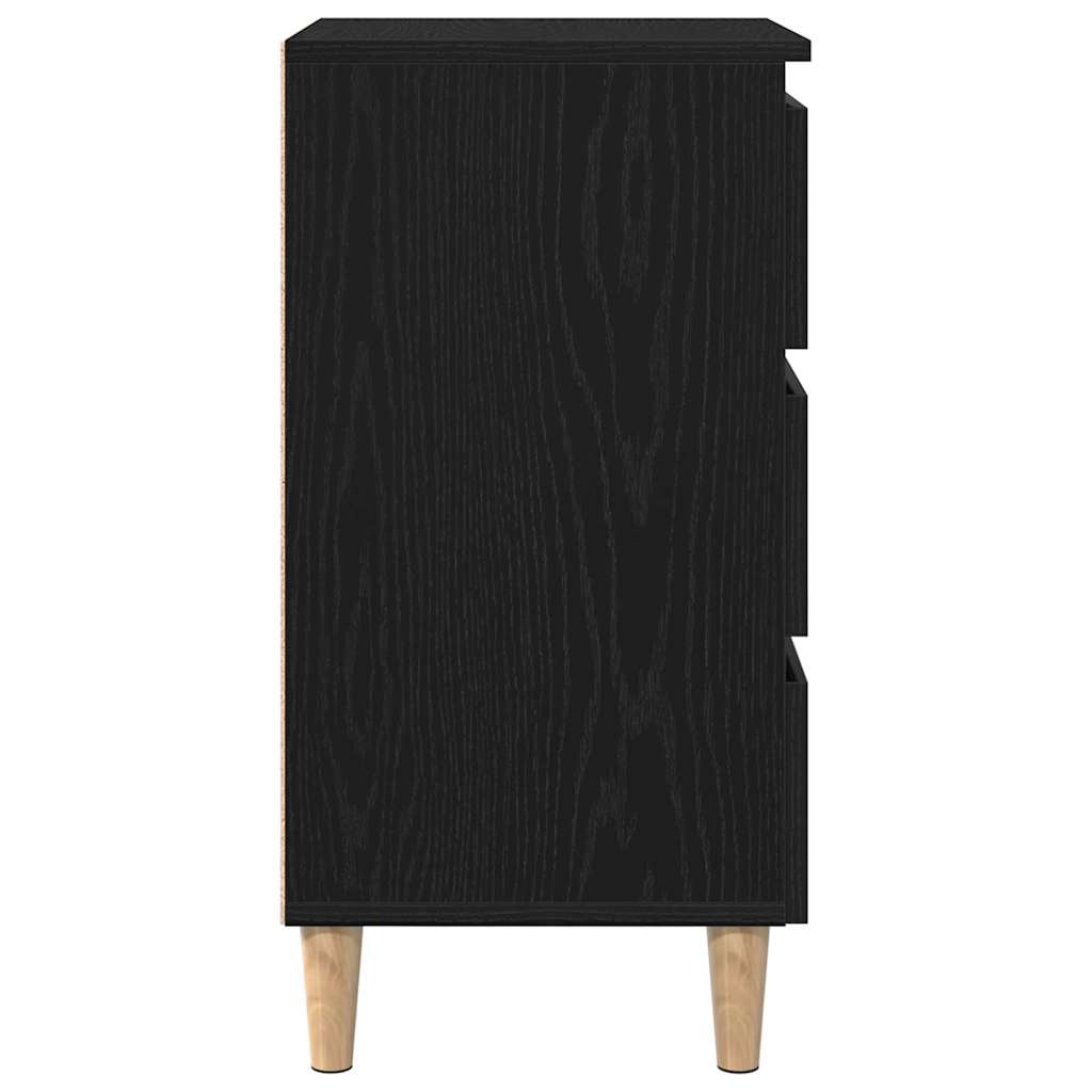 vidaXL Nightstand with Solid Wood Legs 40x35x69 cm White