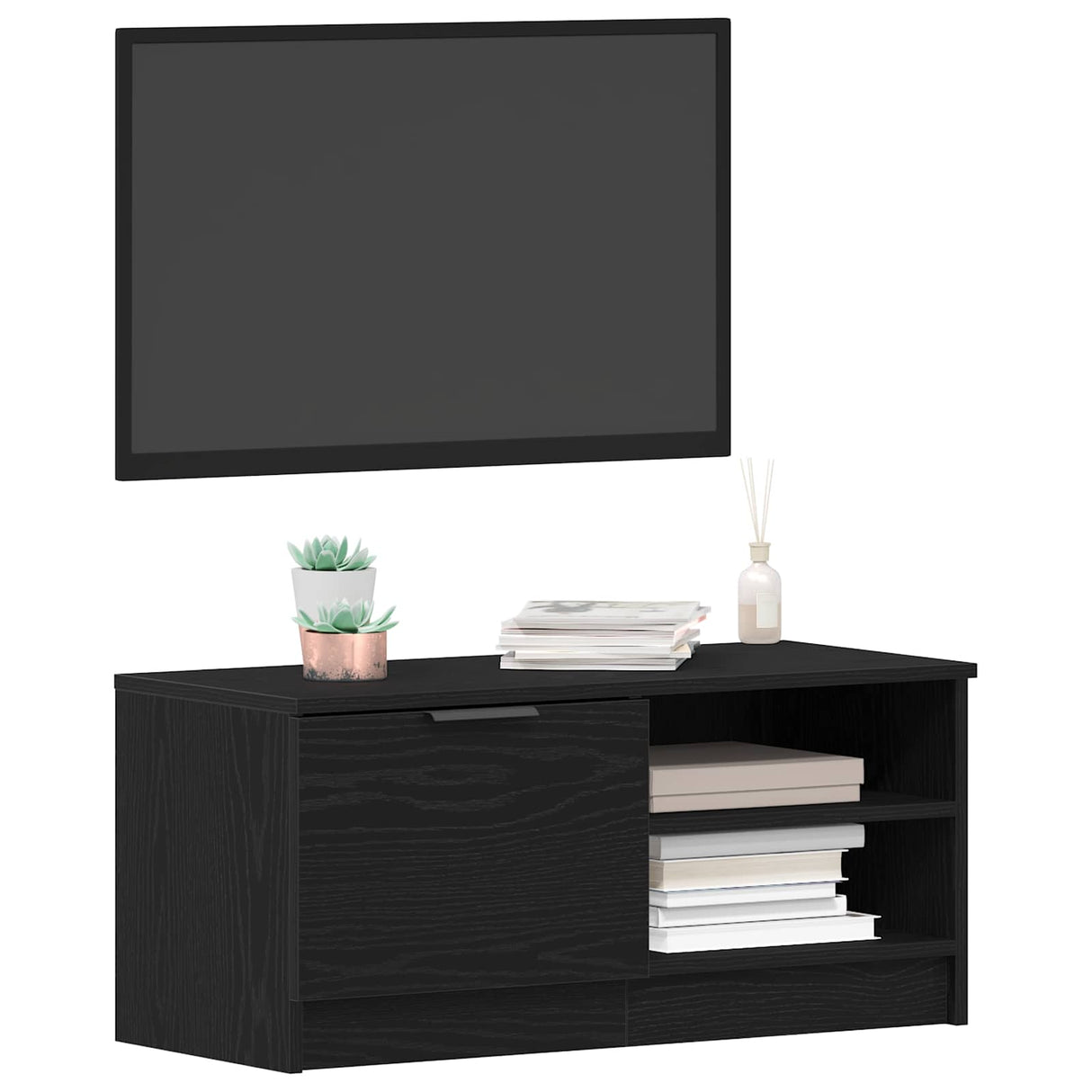 vidaXL Tv-meubel 80x35x36,5 cm bewerkt hout wit