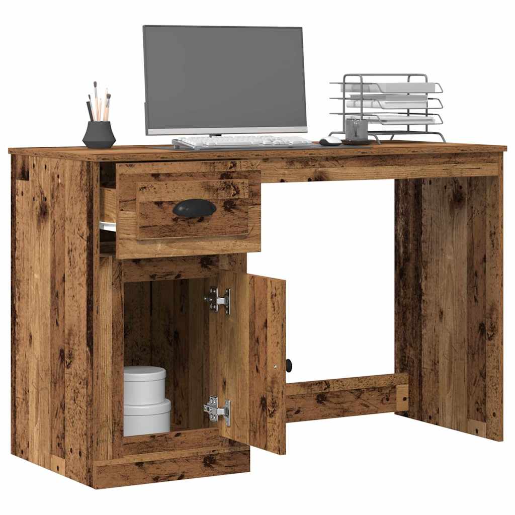 vidaXL Bureau met lade 115x50x75 cm bewerkt hout wit