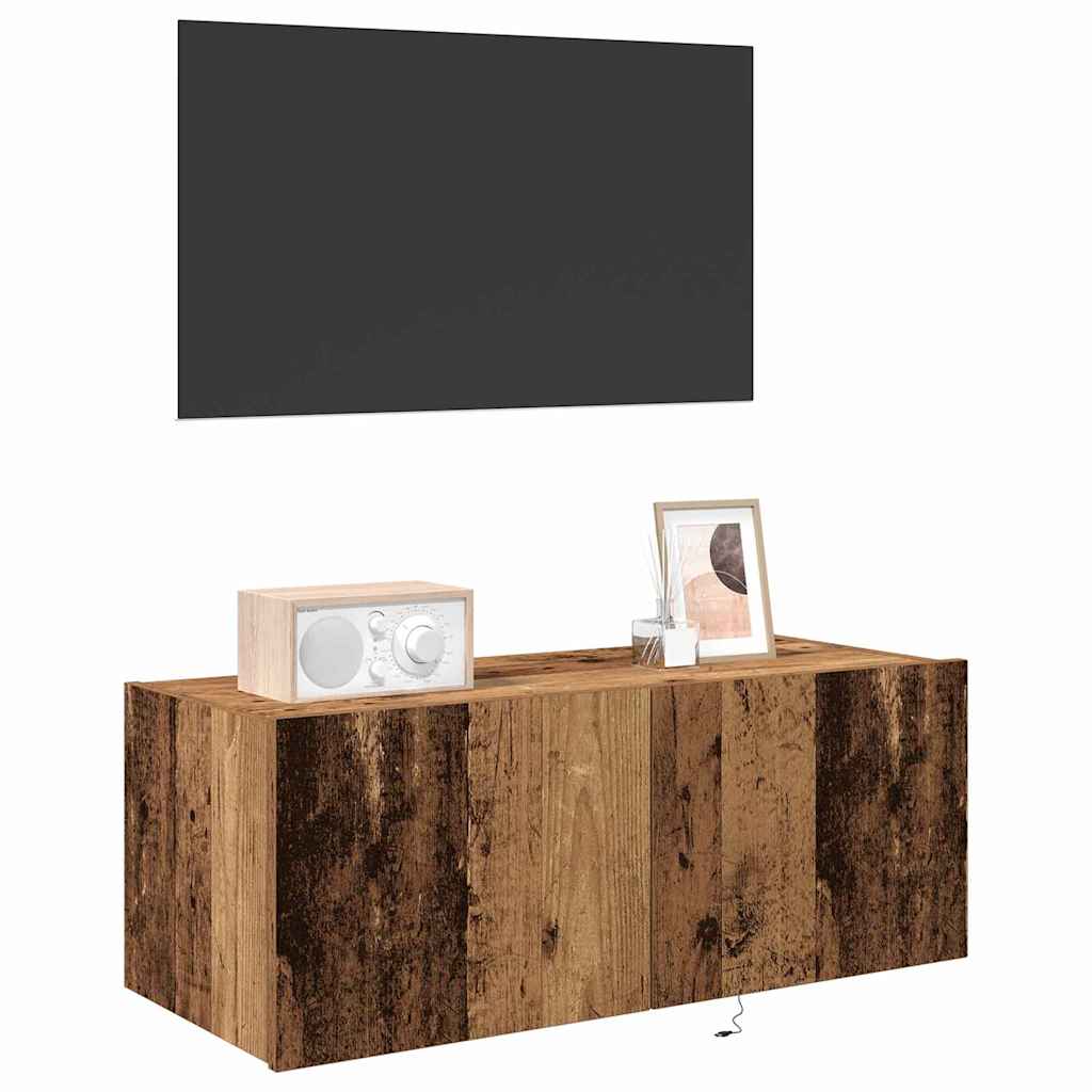 vidaXL TV cabinet with LED lights 30.5x35x30 cm white