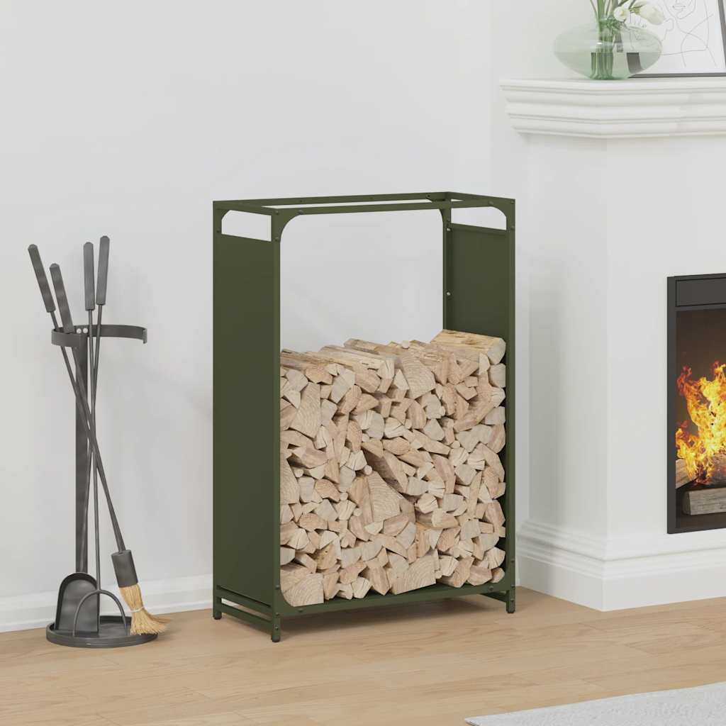 vidaXL Brandhoutrek 44x28x65 cm koudgewalst staal zwart