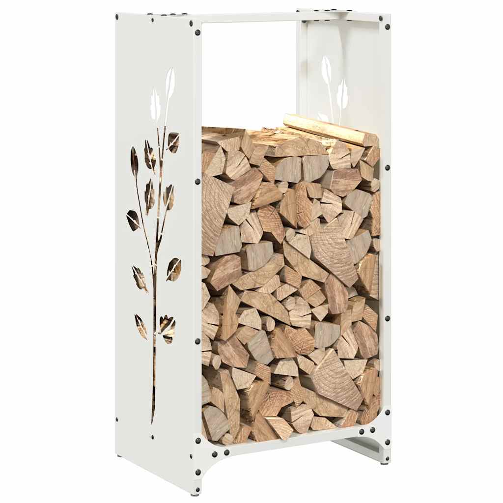 vidaXL Brandhoutrek 40x30x80 cm koudgewalst staal wit