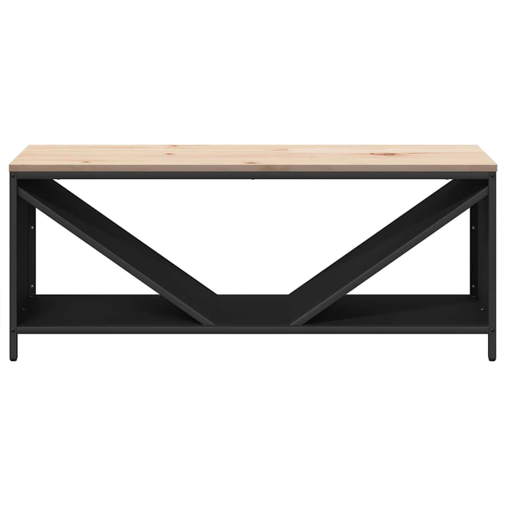 vidaXL Brandhoutrek met houten blad 100,5x35,5x40 cm zwart