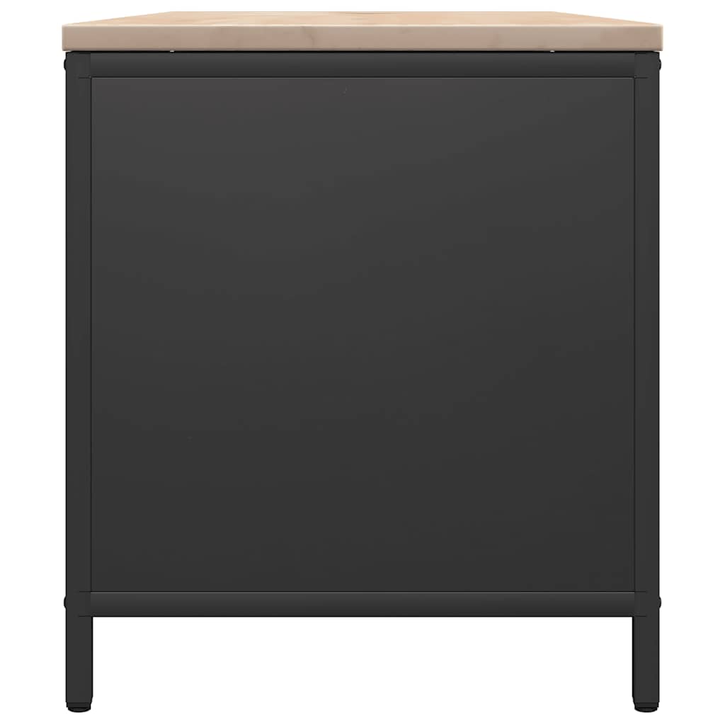 vidaXL Brandhoutrek met houten blad 100,5x35,5x40 cm zwart