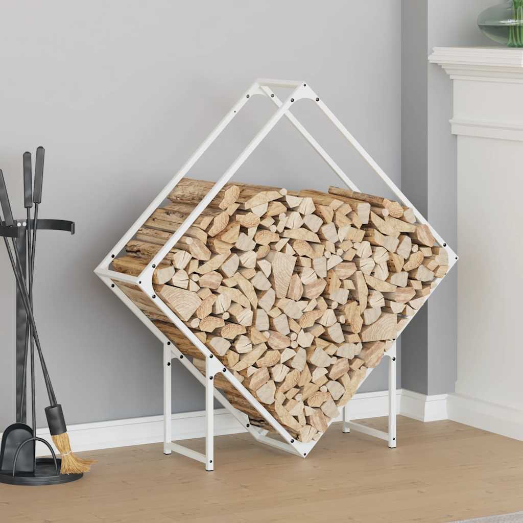 vidaXL Brandhoutrek 50x25x50 cm koudgewalst staal wit
