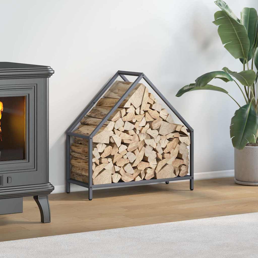 vidaXL Brandhoutrek 40x25x60 cm koudgewalst staal zwart