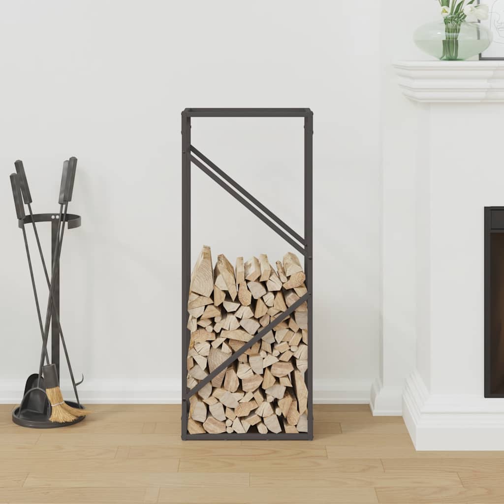 vidaXL Brandhoutrek 60x25x100 cm koudgewalst staal zwart