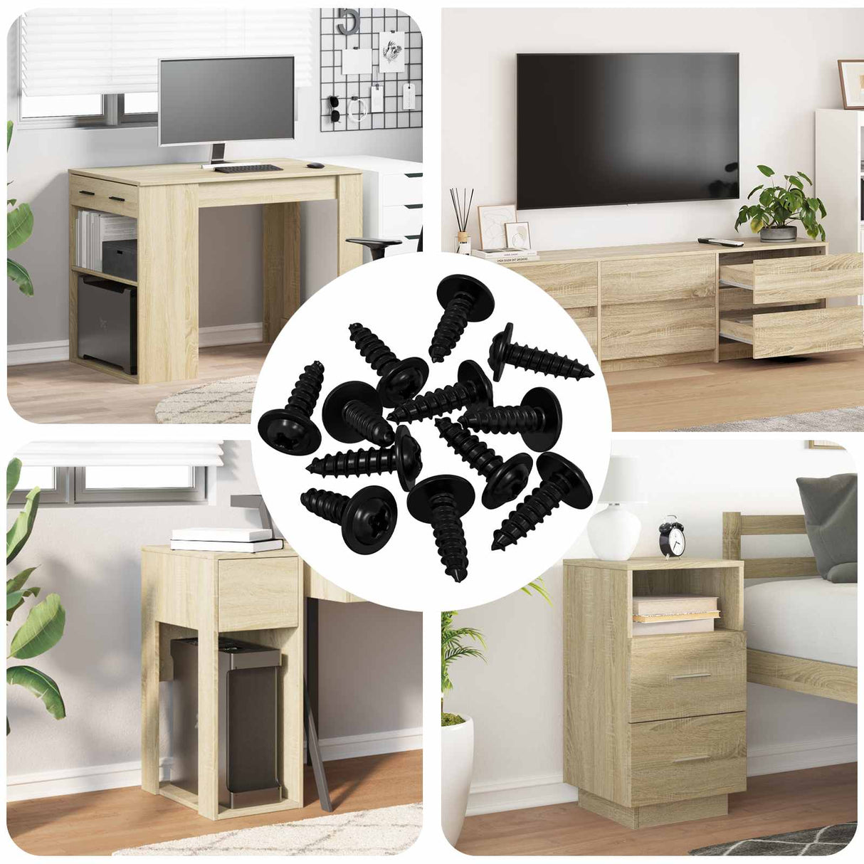 vidaXL Zelftappende Nagel 2 pcs Zwart 3,5 x 12 mm IJzer