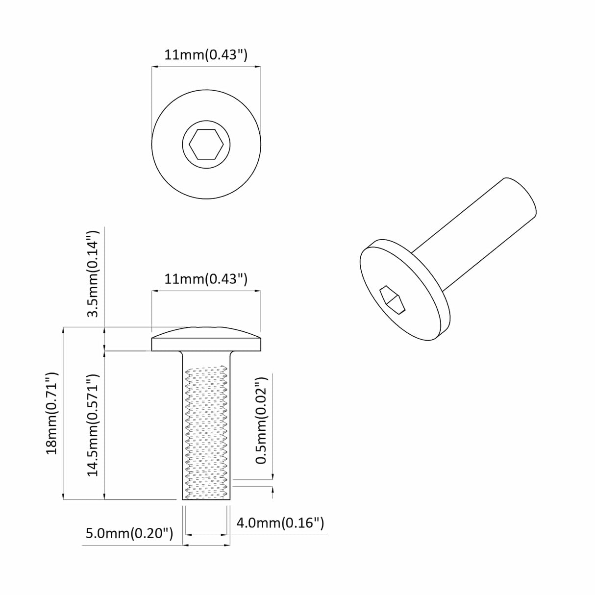 vidaXL Sleeve nuts 2 pcs Black M4 x 14.5 mm Metal