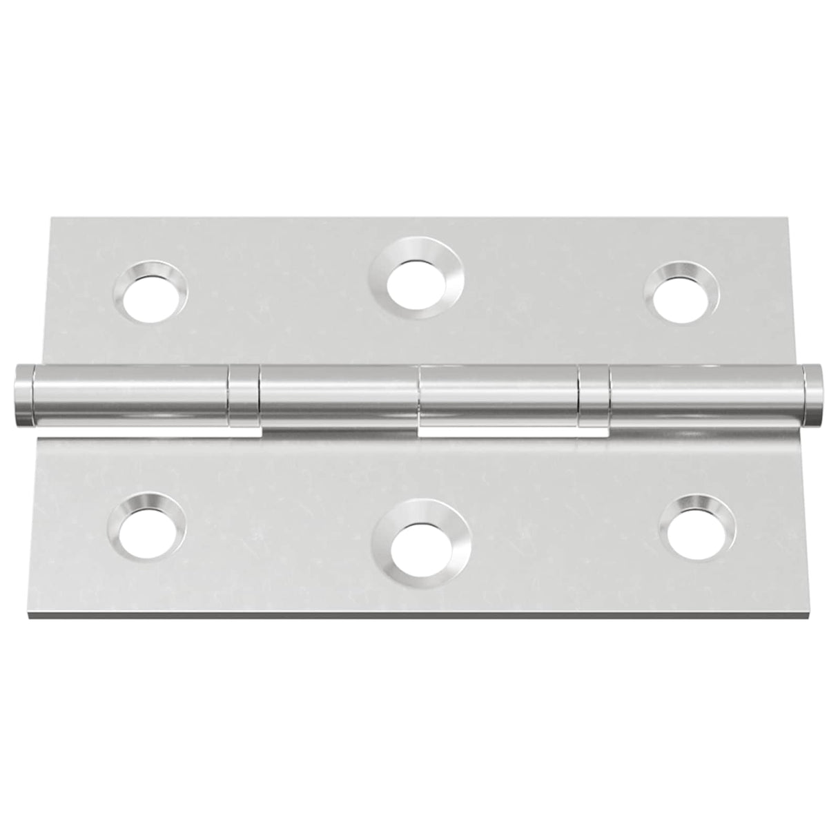 vidaXL Hinge Plain 2 pcs Silver 58 x 35 x 1 mm Steel
