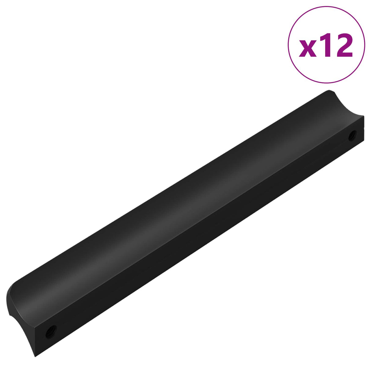 vidaXL Handle 2 pcs Black 106 x 7.4 x 15.5 mm Aluminium