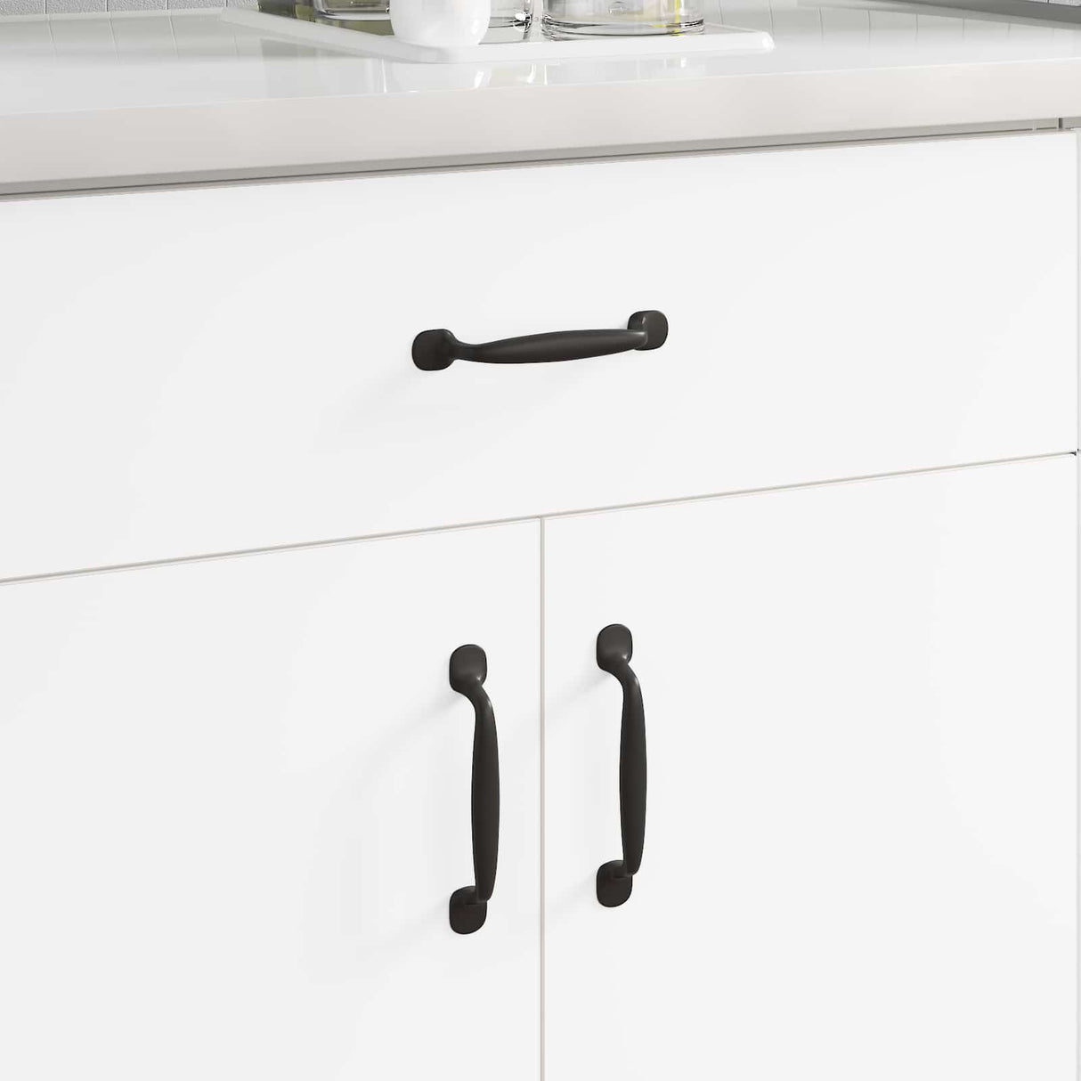 vidaXL Furniture Handle 2 pcs Black 130 x 19.4 x 22.3 mm Aluminium