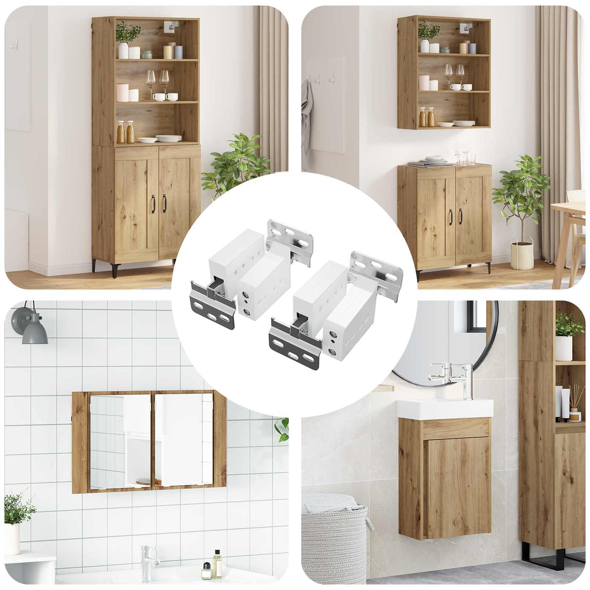 vidaXL Kast ophangbeugel 2 pcs Wit 70 x 48 x 19 mm Ijzer en Plastic