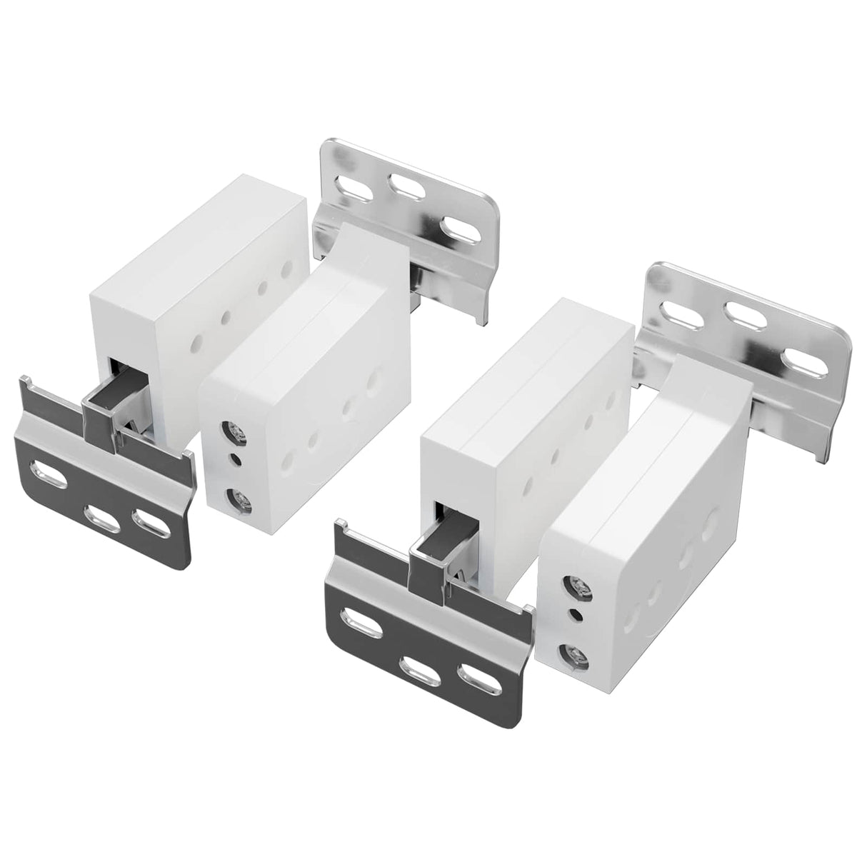 vidaXL Kast ophangbeugel 2 pcs Wit 70 x 48 x 19 mm Ijzer en Plastic