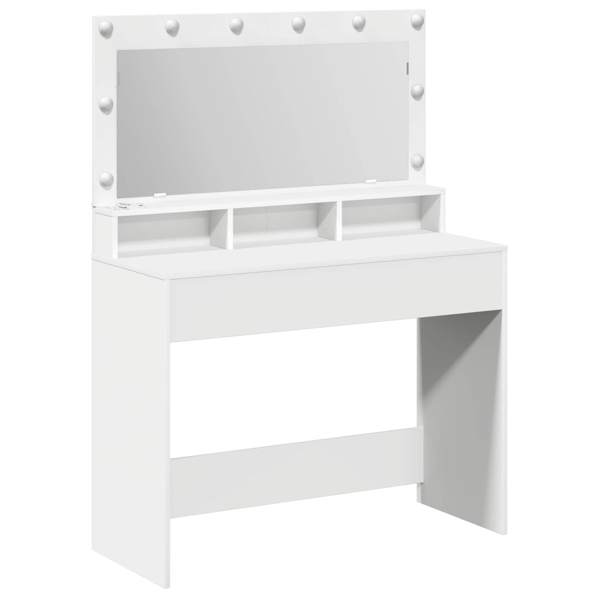 vidaXL Kaptafel met spiegellichten Wit 100 x 41 x 135 cm Bewerkt hout