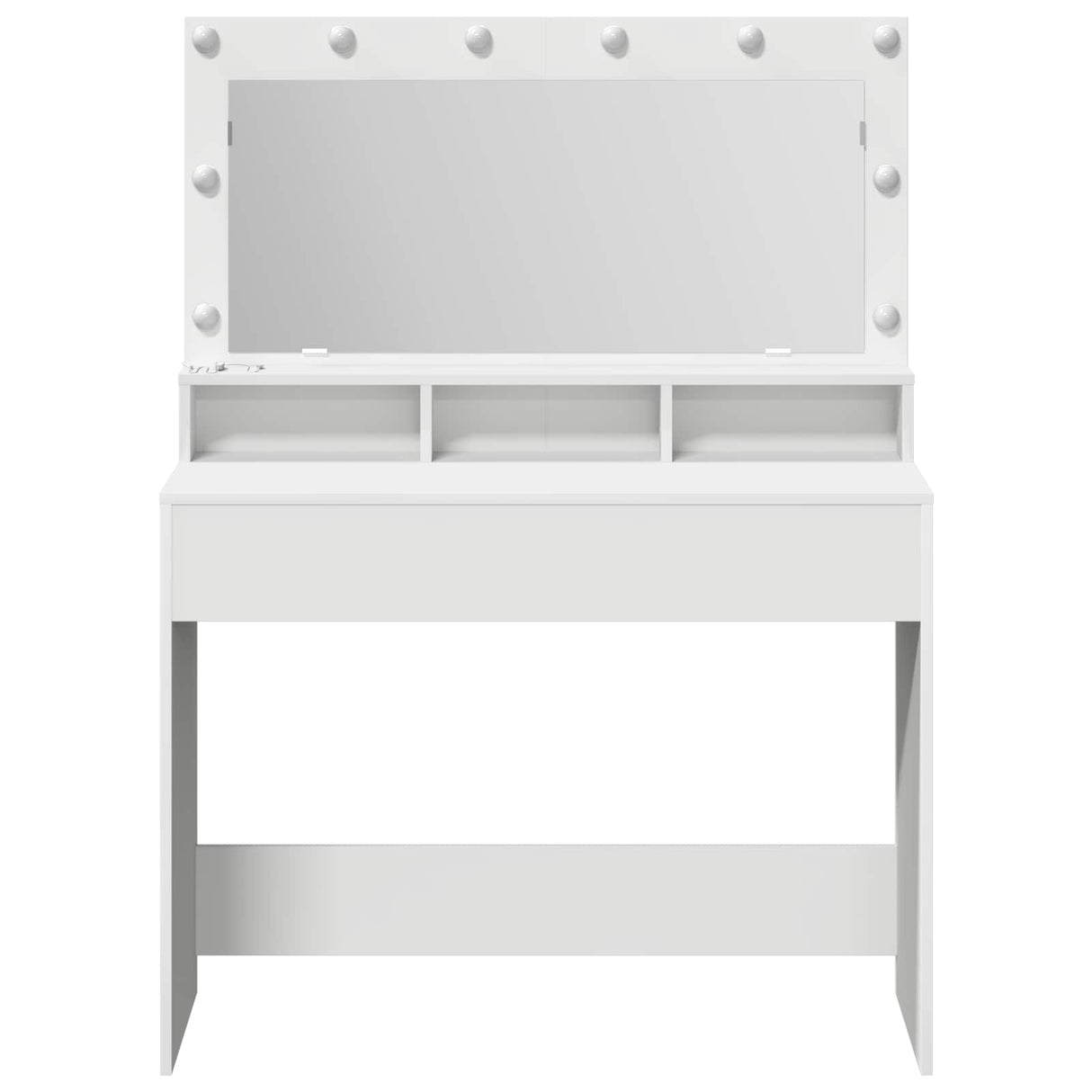 vidaXL Kaptafel met spiegellichten Wit 100 x 41 x 135 cm Bewerkt hout