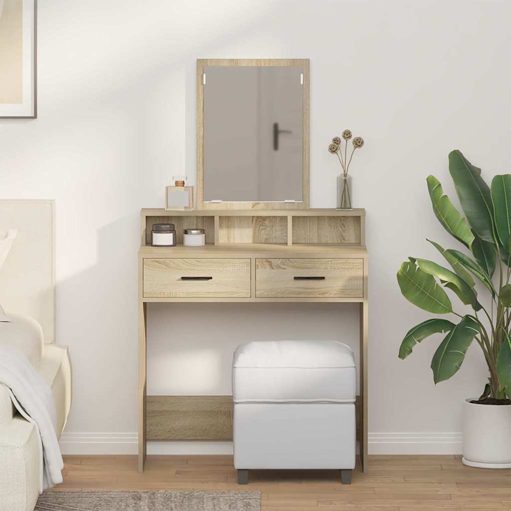 vidaXL Kaptafel met lade met plank Wit 50 x 41 x 140 cm Bewerkt hout