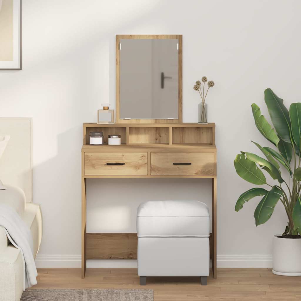 vidaXL Kaptafel met lade met plank Wit 50 x 41 x 140 cm Bewerkt hout