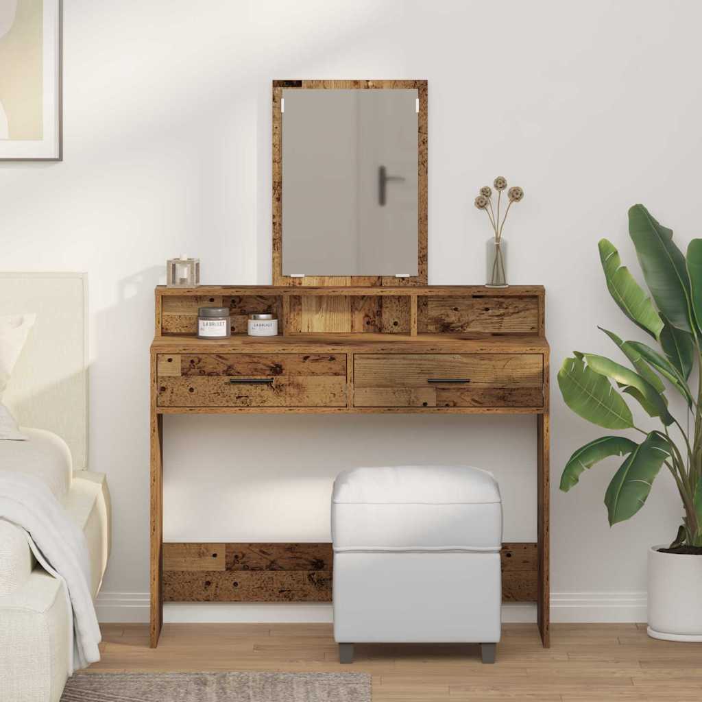vidaXL Kaptafel met lade met plank Wit 50 x 41 x 140 cm Bewerkt hout